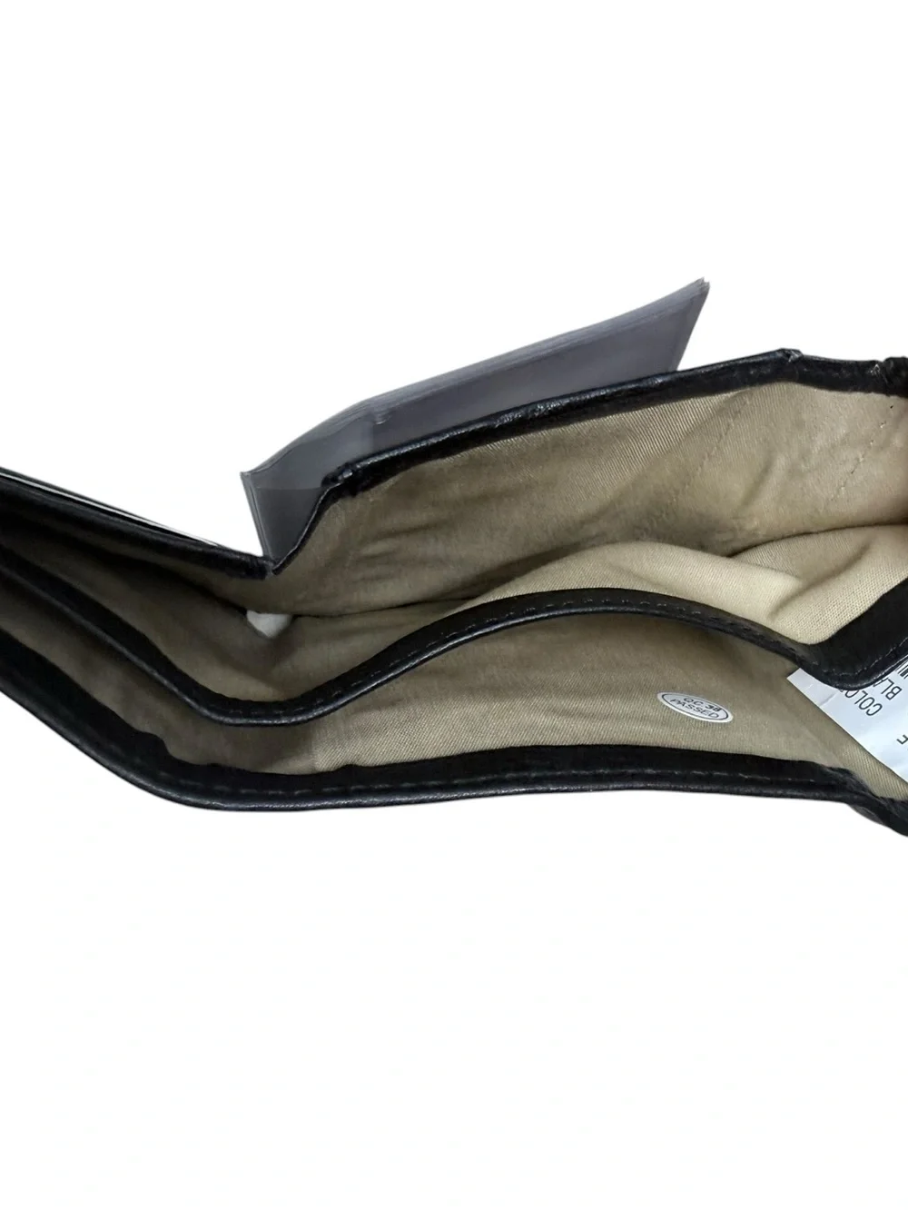 New Columbia Black Leather Trifold Wallet